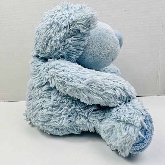 Aurora Baby Light Blue Polar Bear Plush Shaggy Floppy Ribbed Feet Stuffed Animal - Picture 2 of 16